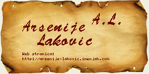 Arsenije Laković vizit kartica